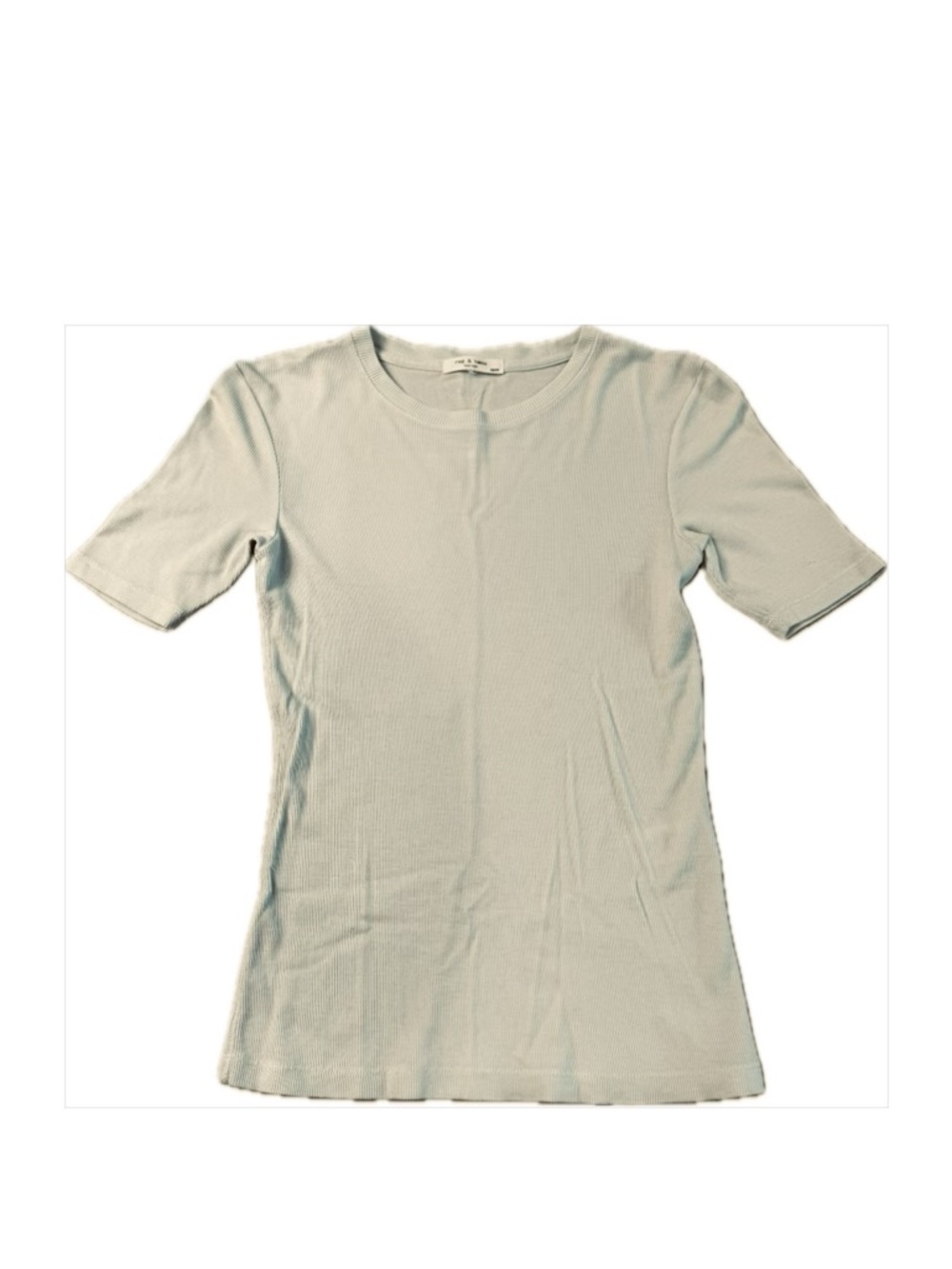 💕NWOT Rag & Bone Women’s Seafoam Blue Crew Neck s/s Essential Rib Tee in XS